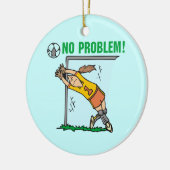 女の子のサッカーのゴールキーパーのTシャツおよびギフト セラミックオーナメント (左)