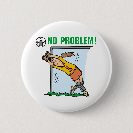 女の子のサッカーのゴールキーパーのTシャツおよびギフト 缶バッジ (正面)