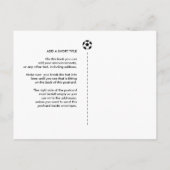 女の子のサッカーの図解入りの、写真付きのな郵便はがき 案内ポストカード (裏面)