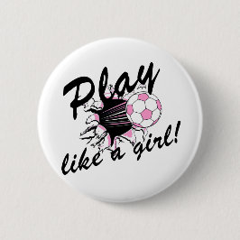 女の子のサッカーのTシャツおよびギフト 缶バッジ
