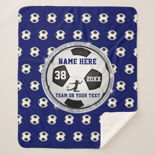 女の子のサッカー毛布のための最も最高のなサッカーのギフト シェルパブランケット (正面)