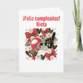 女の子のサッカー 誕生日カード おめでとう カード (正面)