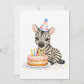女の子のサファリ柄誕生日パーティー 招待状 (裏面)