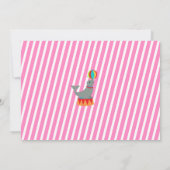 女の子のサーカスのカーニバルの写真の誕生日の招待状 招待状 (裏面)