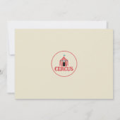 女の子のサーカスのチケットの誕生日のパーティの招待状 招待状 (裏面)