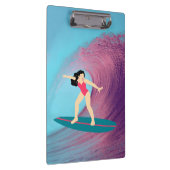 女の子のサーフィン日没。 クリップボード (右)