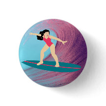 女の子のサーフィン日没。