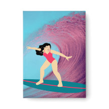 女の子のサーフィン日没。