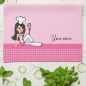 女の子のシェフのアメリカ人のMoJoの台所タオル キッチンタオル (折り畳み)