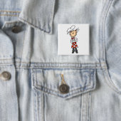 女の子のシェフの棒の姿のTシャツおよびギフト 缶バッジ (インサイチュ)