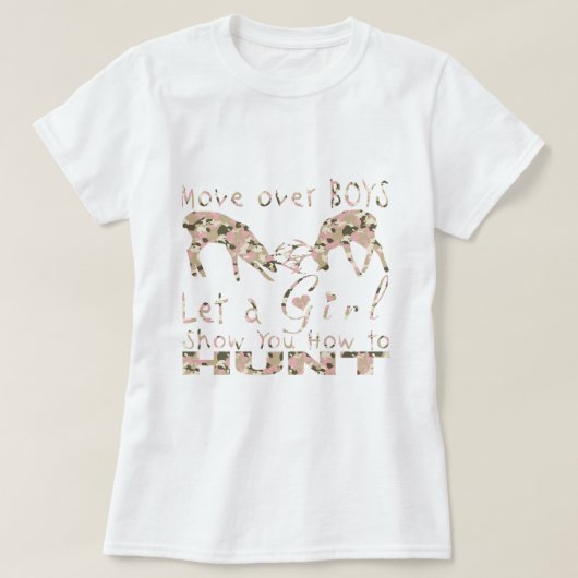 女の子のシカのハンター Tシャツ (デザイン正面)