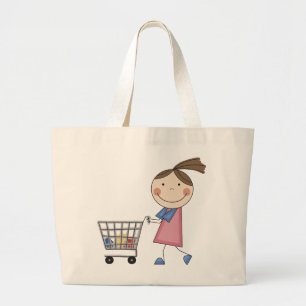 女の子のショッピングのTシャツおよびギフト ラージトートバッグ