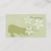 女の子のシルエットおよび花 名刺 (裏面)