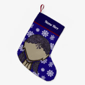 女の子のシルエット クリスマスストッキング (正面 (吊り時))