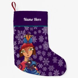 女の子のシルエット クリスマスストッキング