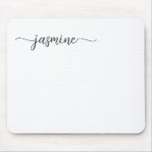 女の子のシンプルなホワイトパーソナライズドモノグラム名前 マウスパッド (正面)