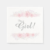 女の子のシンプルフローラ赤ちゃんシャワー植物性おむつ スタンダードカクテルナプキン (正面)