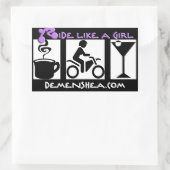 女の子のシールのように乗る 長方形シール (バッグ)