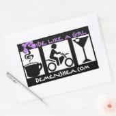 女の子のシールのように乗る 長方形シール (封筒)