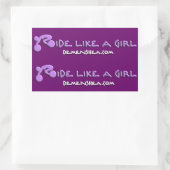 女の子のシールのように乗る 長方形シール (バッグ)