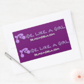 女の子のシールのように乗る 長方形シール (封筒)