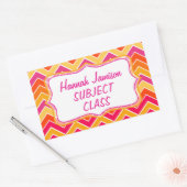 女の子のジグザグ名クラスの件名ラベルのシール 長方形シール (封筒)