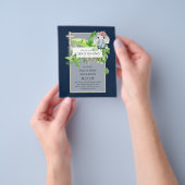 女の子のジャングルでの赤ちゃん象の洗礼招待状 チラシ (手)