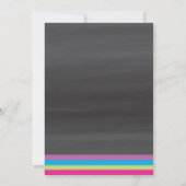 女の子のジャンプバースデーパーティーチョークボードピンクパープル 招待状 (裏面)