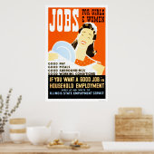 女の子のジョブ女性1936 WPA ポスター (キッチン)