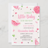 女の子のスイカベイビーシャワー 招待状 (正面)