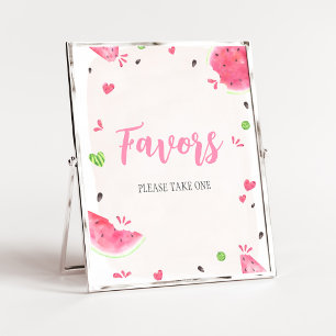 女の子のスイカベビーシャワーのサイン ポスター