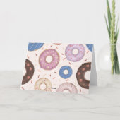 女の子のスイートドーナツ パステル バースデー サンキューカード (裏面)