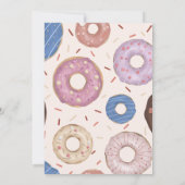女の子のスイートドーナツ パステル バースデー サンキューカード (裏面)