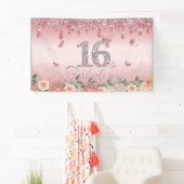 女の子のスイート16歳の誕生日飾り ハッピー16 横断幕 (インサイチュ)