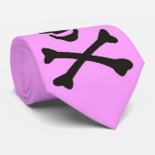 女の子のスカルのピンクのタイ ネクタイ (ロール)