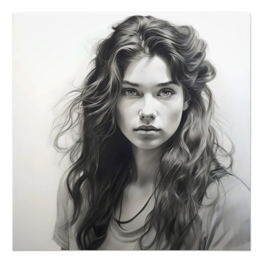 女の子のスケッチ フォトプリント            (正面)