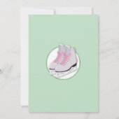 女の子のスケートで滑ろう真新しいアイススケートの誕生会 招待状 (裏面)