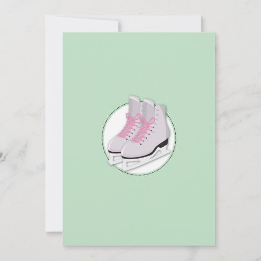 女の子のスケートで滑ろう真新しいアイススケートの誕生会 招待状 (裏面)