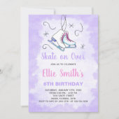女の子のスケートパーティー招待状を編集可能 招待状 (正面)