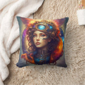 女の子のスチームパンクポートレート クッション (ブランケット)