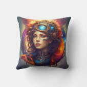 女の子のスチームパンクポートレート クッション (裏面)