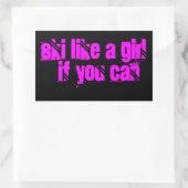 女の子のステッカーのようにスキーをする 長方形シール (バッグ)