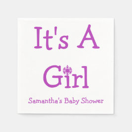 女の子のスノーフレーク スタンダードカクテルナプキン