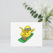 女の子のスノーボーダー スノーボード ポストカード (スタンド正面)