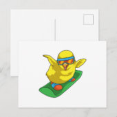 女の子のスノーボーダー スノーボード ポストカード (正面/裏面)