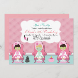 女の子のスパの招待状はパーティーの招待を甘やかします 招待状