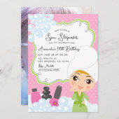 女の子のスパ・バースデーパーティー招待状 招待状 (正面/裏面)