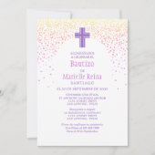 女の子のスペインのバプテスマ 招待状 (正面)