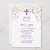 女の子のスペイン語洗礼 招待状 (正面)