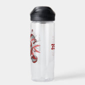 女の子のスポーツアクセサリー赤い灰色のバスケットボール星 ウォーターボトル (背面)